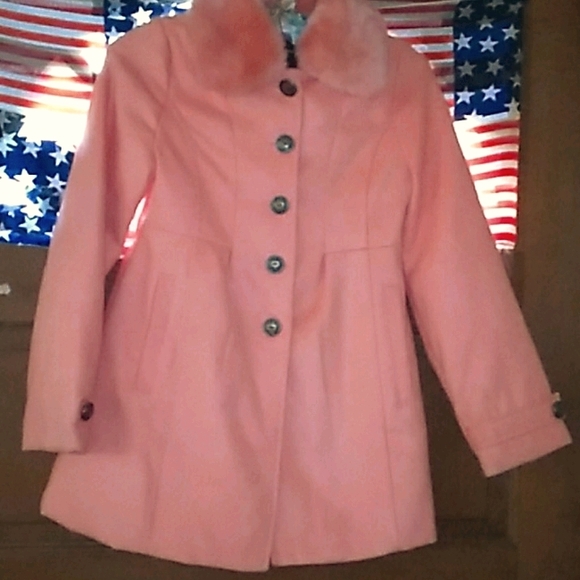 Girls Jessica Simpson Coat with removable Faux Fur - Picture 5 of 13